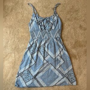 blue bandanna patterned dress